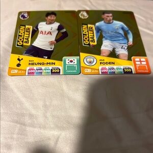 Phil Foden and Son Heung Min premier league golden baller cards